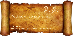 Pethely Jonatán névjegykártya